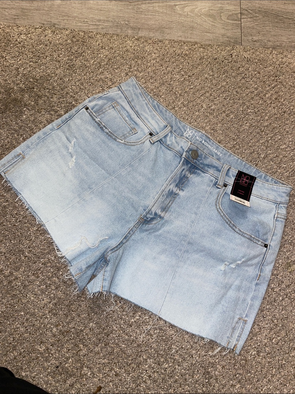 No Boundaries Light Wash Distressed Denim Shorts